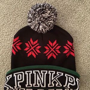Victoria’s secret pink winter pompom hat nwot